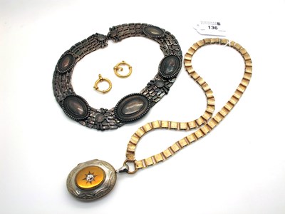 Lot 136 - A Large Victorian Oval Locket Pendant, two...