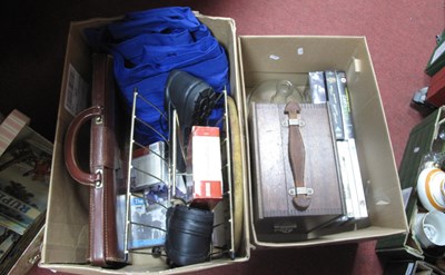 Lot 1146 - Ammeter, wirework magazine rack, briefcase,...