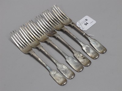 Lot 94 - A Set of Six Irish Hallmarked Silver Fiddle...