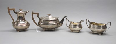 Lot 38 - A Matched Hallmarked Silver Four Piece Tea Set,...
