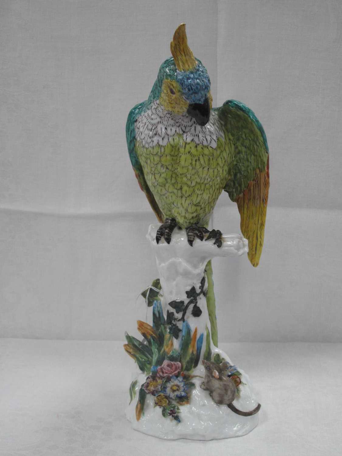Lot 1186 - Meissen Porcelain Parrot on Perch, circa late...