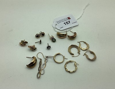 Lot 157 - Assorted Modern Earrings, including "9k", "375"...