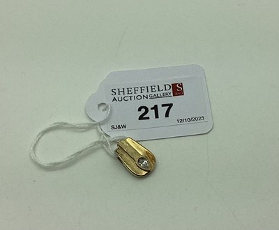 Lot 217 - A Modern Pendant, collet rubover set, stamped "...