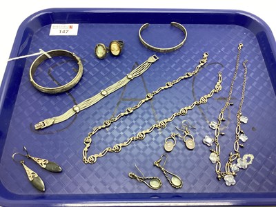 Lot 147 - Mackintosh Style Modern Necklace, bangles,...