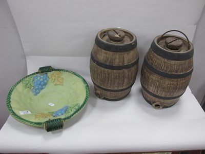 Lot 1174 - Two Cider Barrels, 26cm high, 1930's pottery...