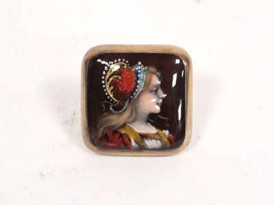 Lot 1310 - An Art Nouveau Enamel Brooch, decorated with...