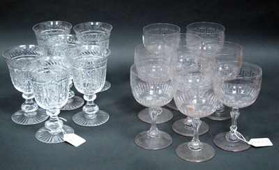 Lot 1040 - Six Webb Corbett Cut Glass Wine Goblets, with...