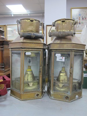 Lot 1498 - A Pair of Early XX Century Brass Bulkhead...