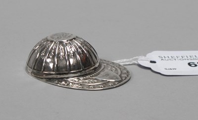 Lot 62 - A Novelty Hallmarked Silver Jockey Cap Caddy...