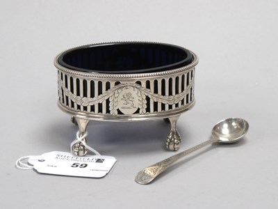 Lot 59 - A Georgian Hallmarked Silver Salt, Robert...