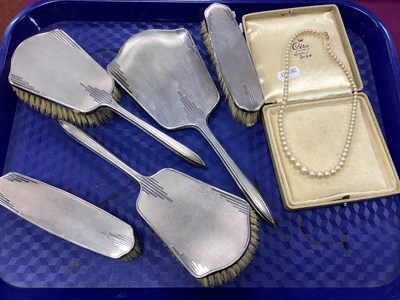 Lot 233 - A Matched Hallmarked Silver Dressing Table Set,...