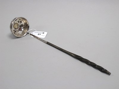 Lot 31 - A Georgian Toddy Ladle, the circular bowl...