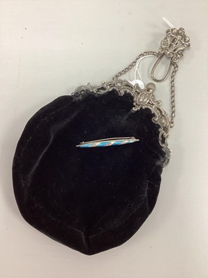 Lot 10 - An Antique Black Velvet Chatelaine Coin Purse,...