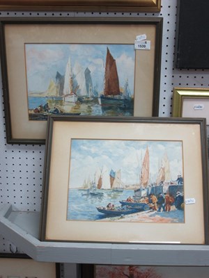 Lot 1536 - G.A Elliss, Busy Fishing Port Scenes, with...