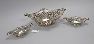 Lot 37 - A Set of Three Decorative Hallmarked Silver...