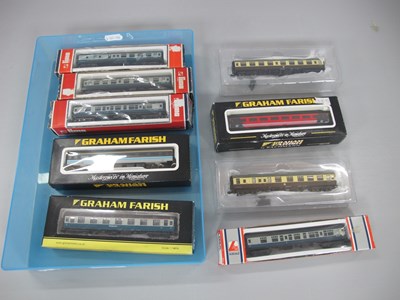 Lot 898 - Nine N Gauge Outline British Coaches by Lima,...