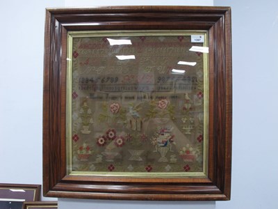 Lot 1397 - A Mid XIX Century Woolwork Sampler, worked by...