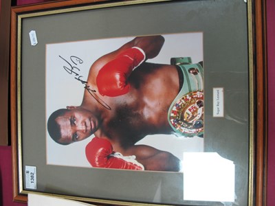 Lot 1382 - Sugar Ray Leonard Autograph, black pen signed...