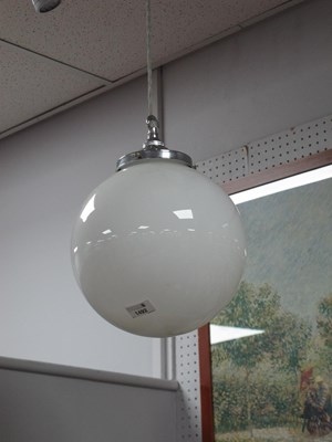 Lot 1492 - A Circa 1950's Globular Milk Glass Ceiling...