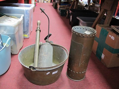 Lot 1124 - XIX Century Brass jam Pan, 36cm diameter, with...