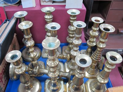 Lot 1397 - Brass Candlesticks, usually XIX Century the...