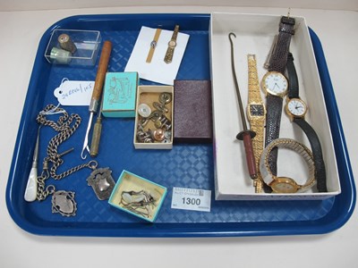 Lot 1300 - A Curb Link Albert Chain, suspending medallion...