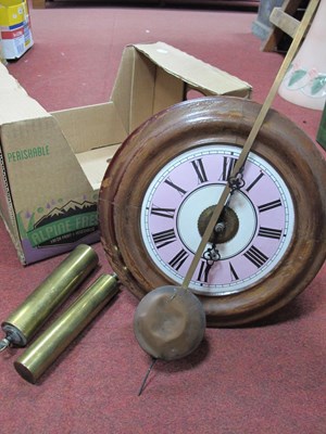 Lot 1068 - XIX Century Postman's Wall Clock with pink...