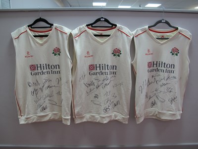 Lot 457 - Cricket - Lancashire Kukri Sleeveless Ivory...