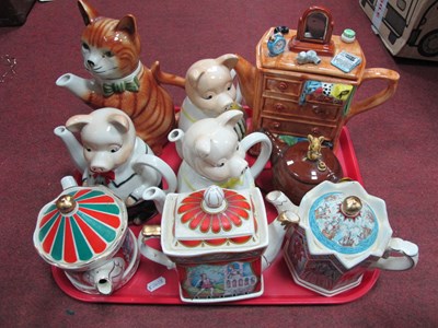 Lot 1102 - Novelty Teapots, including Sadler (x3), Tony...