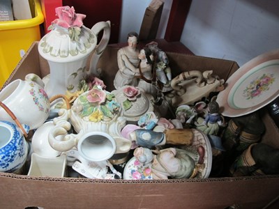 Lot 1057 - Capodimonte Style Tea Pots, steins, etc:- One...