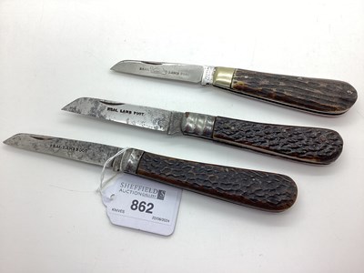Lot 862 - Three Single Blade Pocket Knives, blades...