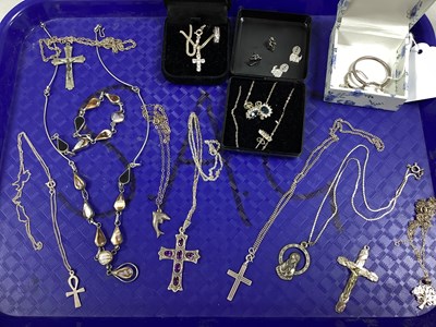 Lot 147 - Pendants on Chains, matching inset necklace...