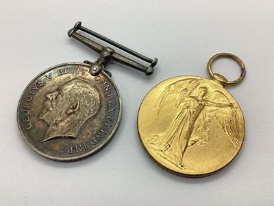 Lot 583 - WWI Casualty East Yorkshire Regiment Medal Duo,...