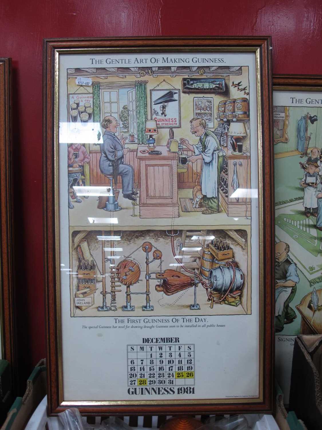 Lot 1017 - A complete Guinness calendar from 1981 with...