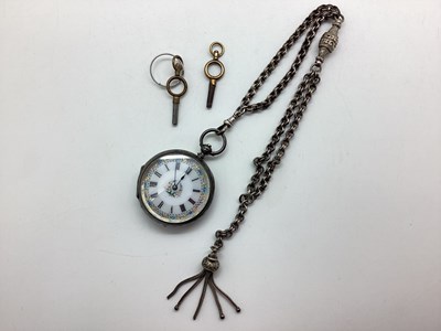 Lot 220 - A Decorative Hallmarked Silver Cased Fob Watch,...