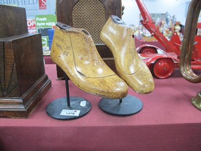 Lot 1479 - Two XIX Century Wooden Shoe Lasts, on stands.