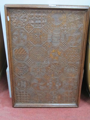 Lot 1564 - Early XX Century Carved Oak Tray, with a...