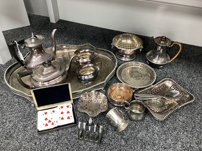 Lot 181 - Assorted Plated Ware, including four piece tea...