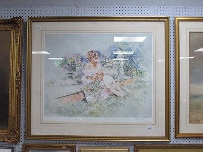 Lot 1535 - Gordon King Signed Framed Print of a Woman Sat...
