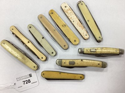 Lot 728 - A Collection of Assorted Penknives. (10)