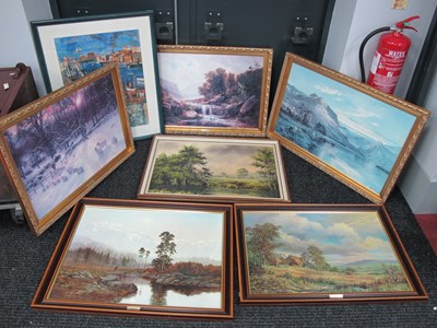 Lot 1524 - Rex N Preston, Countryside Scene with Trees...