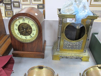 Lot 1497 - A wooden mantel clock marked 'medaille...
