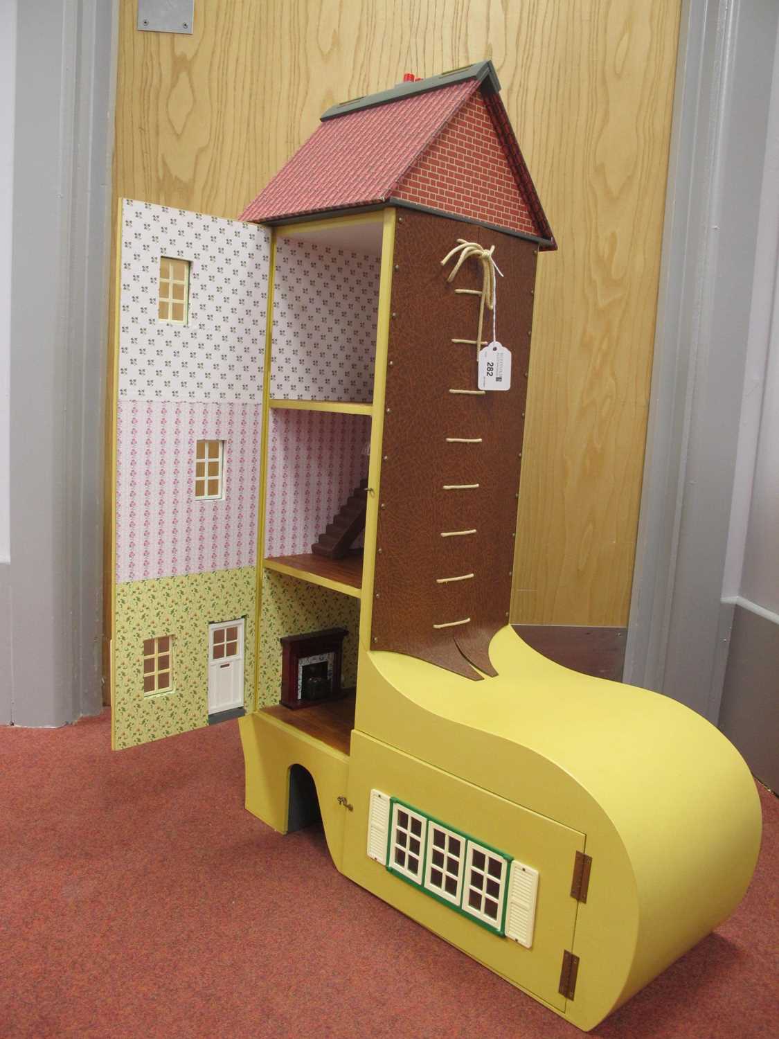 Lot 282 - A Kit Built / Built From Plans Dolls House, in...