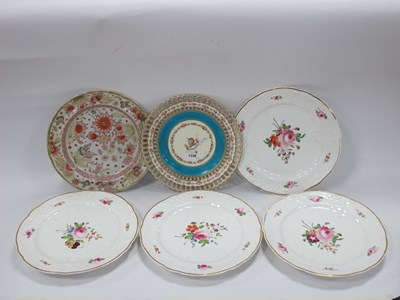 Lot 1239 - Set of Four XIX Century Plates, with floral...