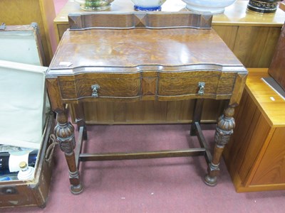 Lot 1631 - 1930s Oak Serpentine Fronted Side Table, with...