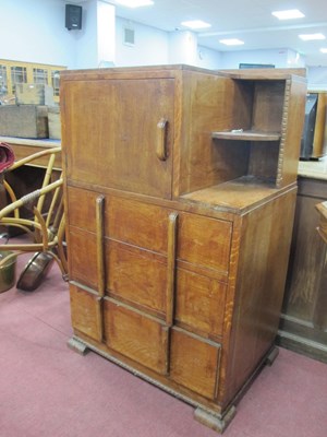 Lot 1610 - 1920's Oak Cabinet, with low back, cupboard...