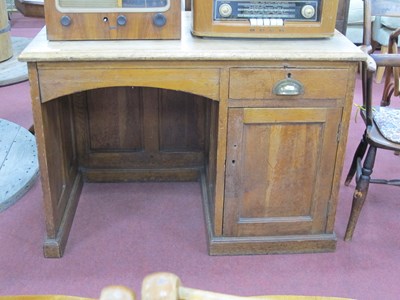 Lot 1616 - Early XX Century Oak Desk, with kneehole to...