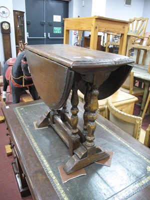 Lot 1540 - XVII Century Style Oak Drop Leaf Table, on...