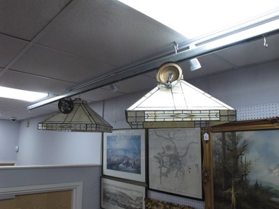 Lot 1517 - Pair of Tiffany Style Light Shades of Square...