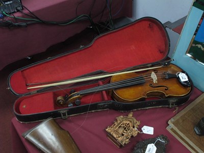 Lot 1396 - XIX Century Violin, two-piece back 'Josef...
